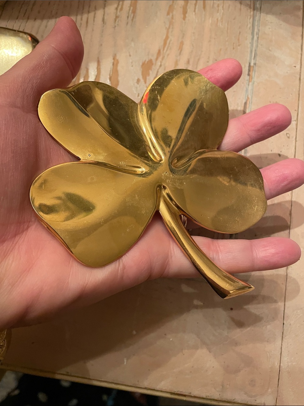 Gold plated Clover Decorative Trays - Set of 2 paperweights